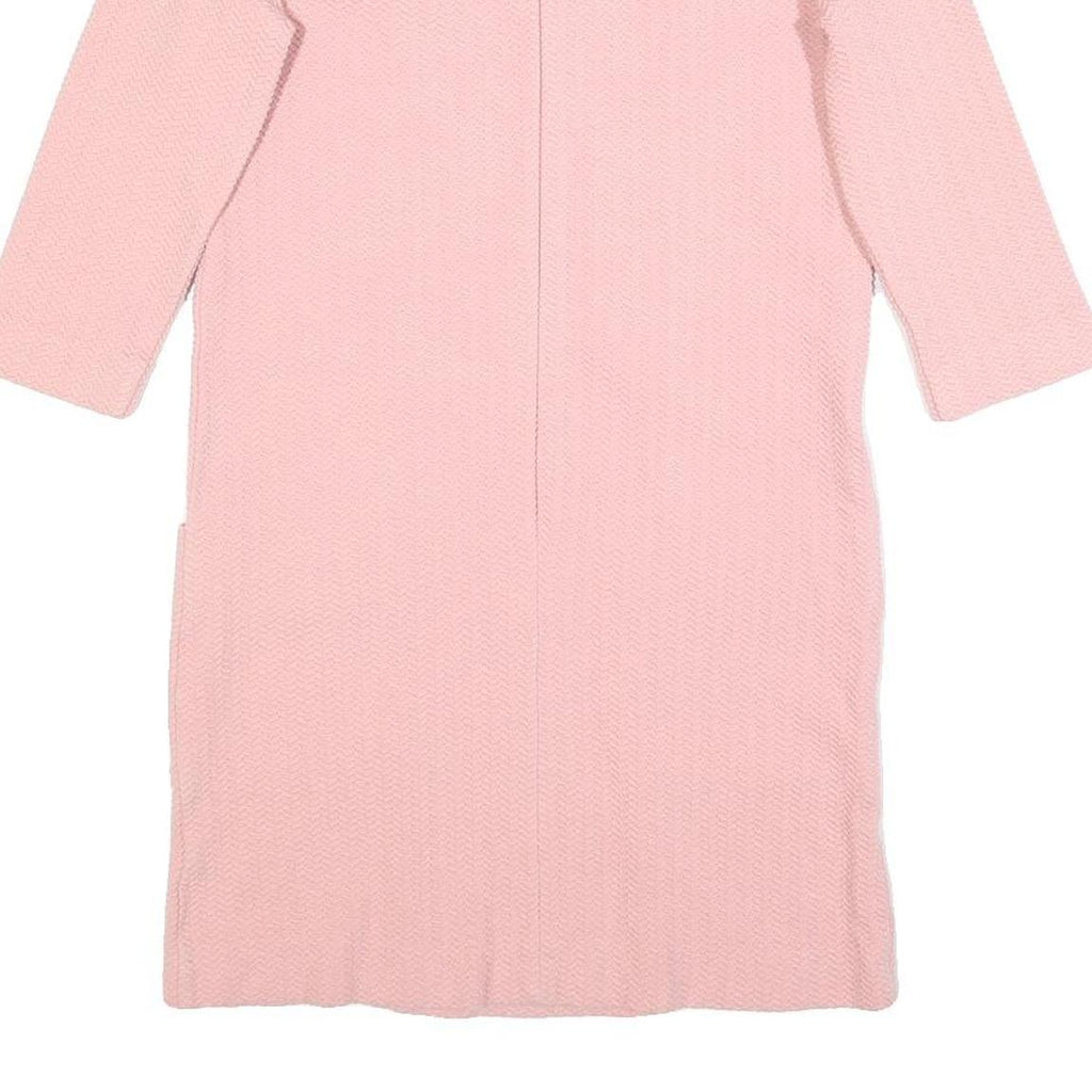 GANNI Womens Pink Fit & Flare Cotton Blend Dress Short Sleeve Knee Length S