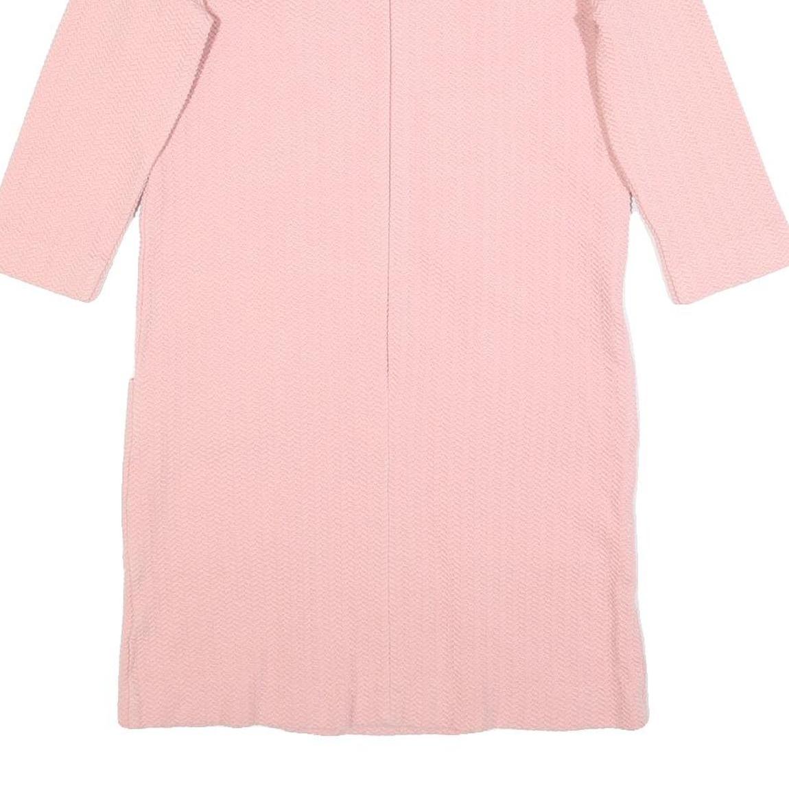 GANNI Womens Pink Fit & Flare Cotton Blend Dress Short Sleeve Knee Length S