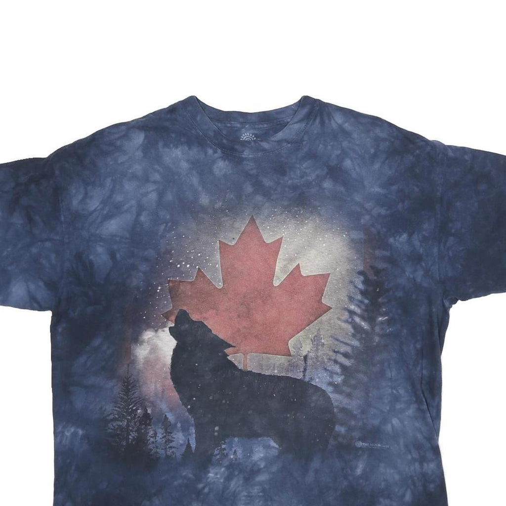 THE MOUNTAIN Mens Blue Graphic T-Shirt XL Short Sleeve Crew Neck Cotton