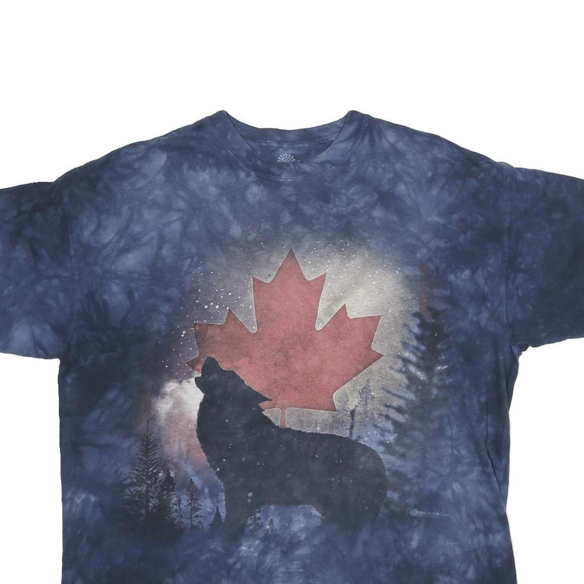 THE MOUNTAIN Mens Blue Graphic T-Shirt XL Short Sleeve Crew Neck Cotton