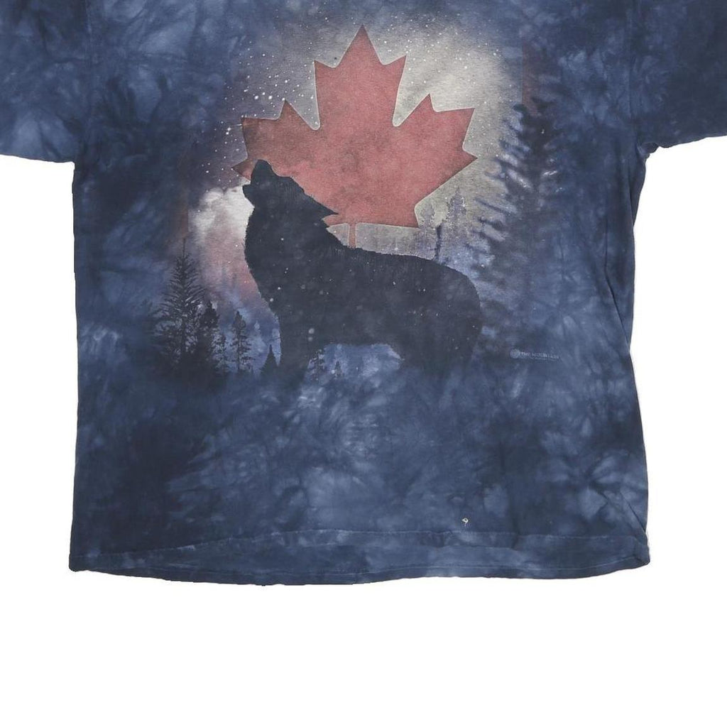 THE MOUNTAIN Mens Blue Graphic T-Shirt XL Short Sleeve Crew Neck Cotton