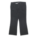 DICKIES Womens Black Slim Straight Trousers W32 L26 Cotton Blend Zip Casual