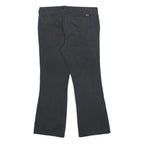 DICKIES Womens Black Slim Straight Trousers W32 L26 Cotton Blend Zip Casual