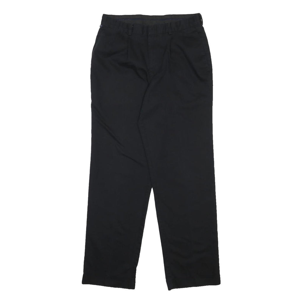 DOCKERS Mens Cotton Blend Black Regular Fit Straight Leg Trousers W32 L32 Casual