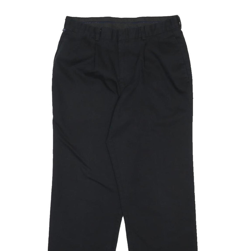 DOCKERS Mens Cotton Blend Black Regular Fit Straight Leg Trousers W32 L32 Casual