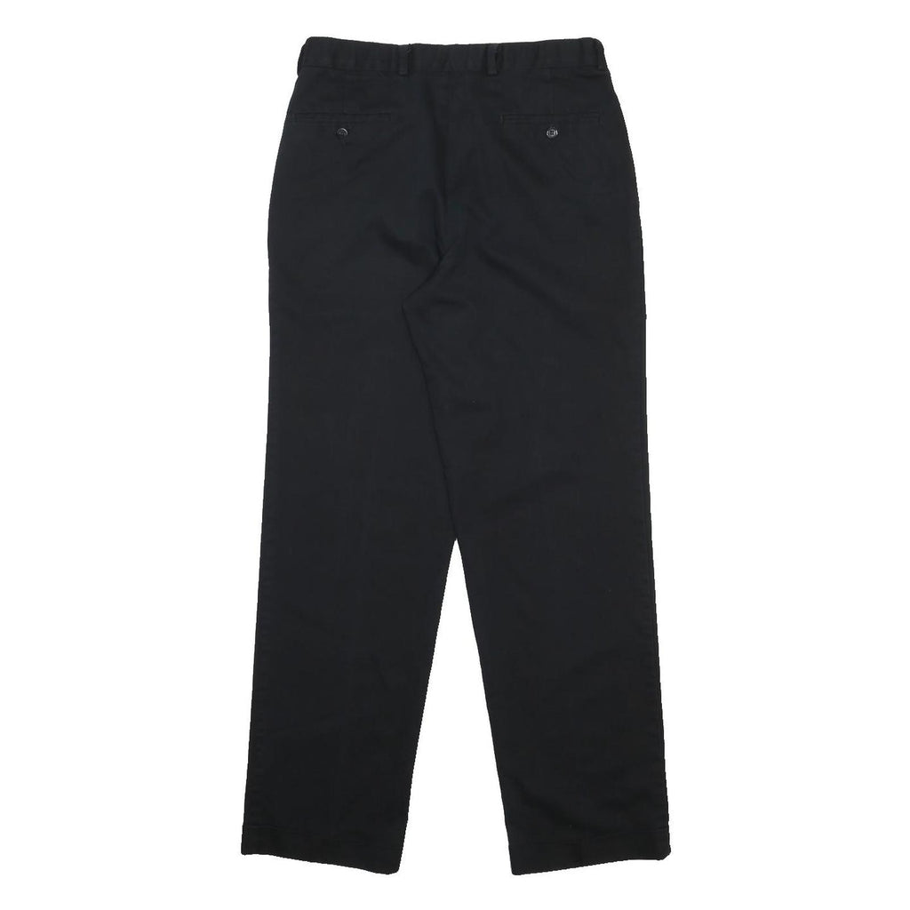 DOCKERS Mens Cotton Blend Black Regular Fit Straight Leg Trousers W32 L32 Casual