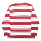 TOMMY HILFIGER Mens Polo Shirt Red Striped Long Sleeve 2XL