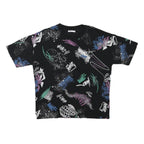 ZARA Womens Black Graphic T-Shirt L Short Sleeve Crew Neck Abstract Print