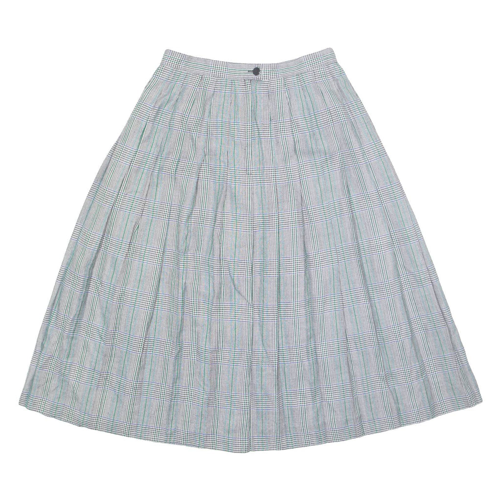 Womens Pleated Skirt Grey Midi Check S