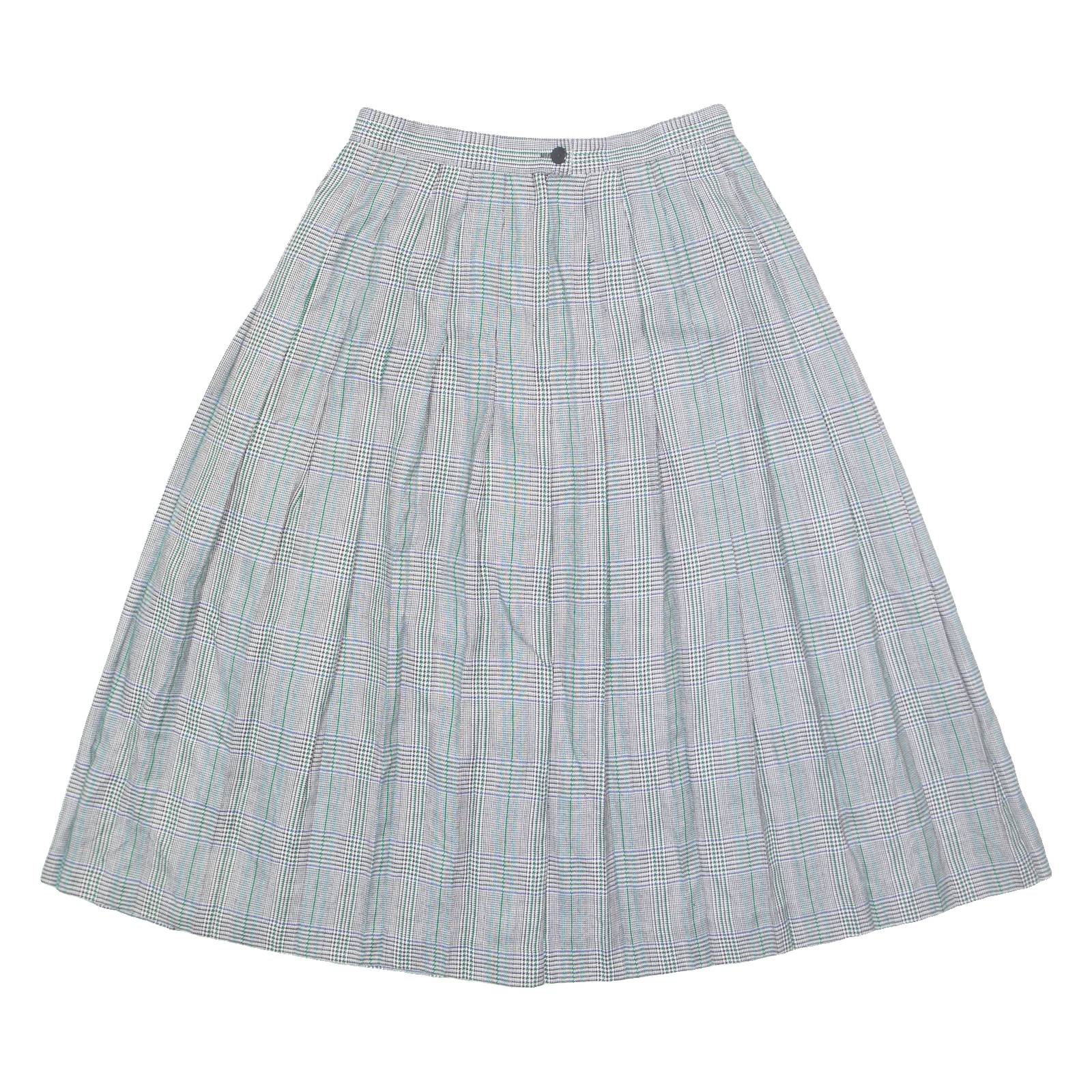 Womens Pleated Skirt Grey Midi Check S