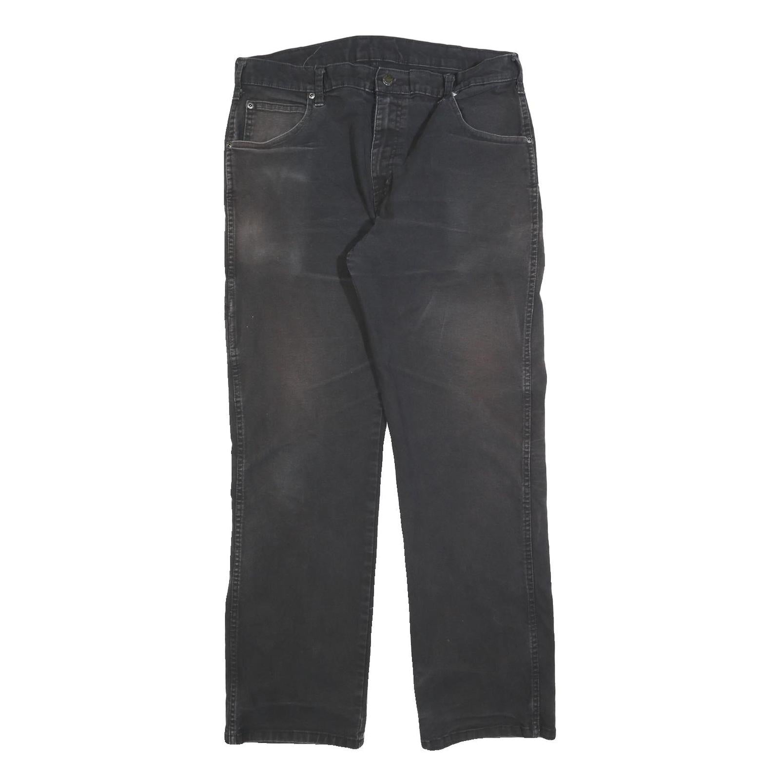 DICKIES Mens Regular Fit Jeans Black Denim W34 L32 Workwear Zip Closure