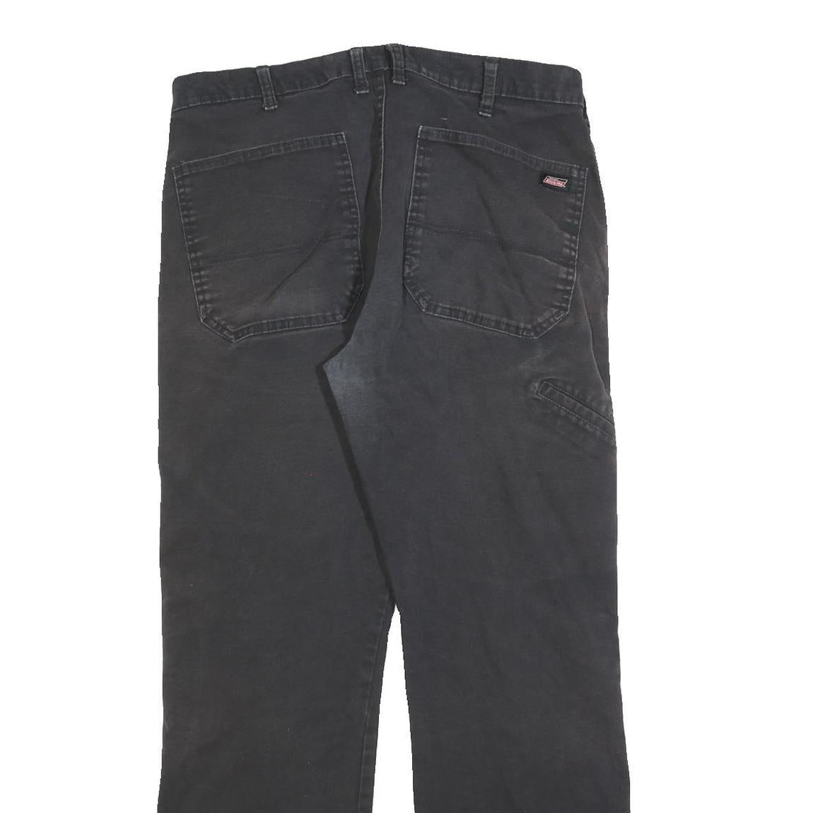 DICKIES Mens Regular Fit Jeans Black Denim W34 L32 Workwear Zip Closure