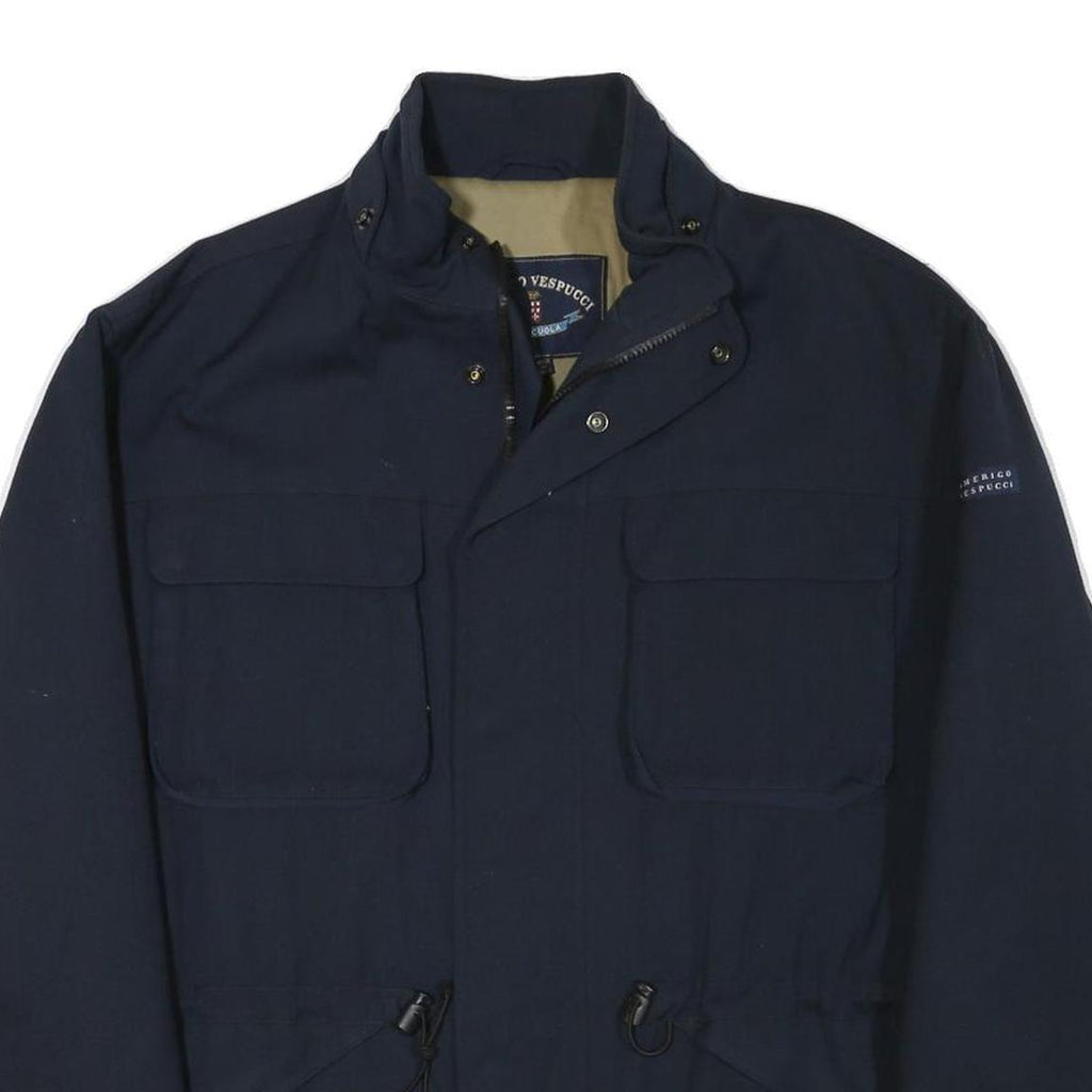 AMERIGO VESPUCCI Mens Navy Blue Outdoor Jacket XL Polyester Blend Zip