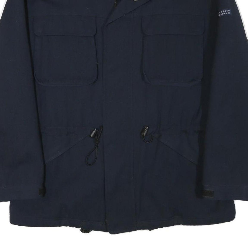 AMERIGO VESPUCCI Mens Navy Blue Outdoor Jacket XL Polyester Blend Zip