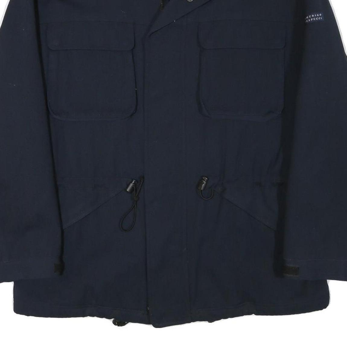 AMERIGO VESPUCCI Mens Navy Blue Outdoor Jacket XL Polyester Blend Zip