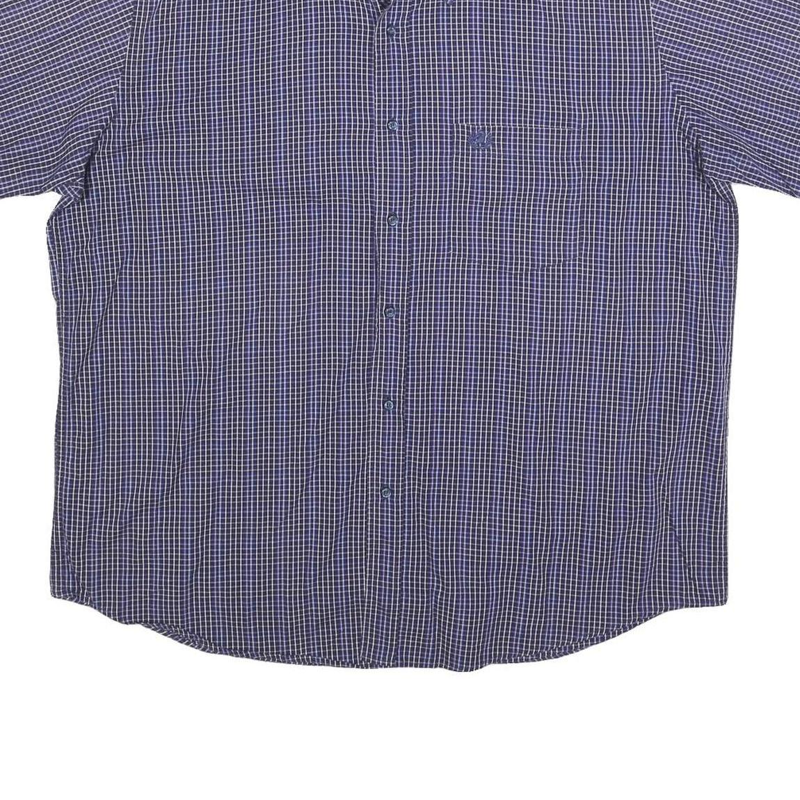 ASCOT SPORT Mens Blue Check Shirt 2XL Cotton Blend Casual Button-Down