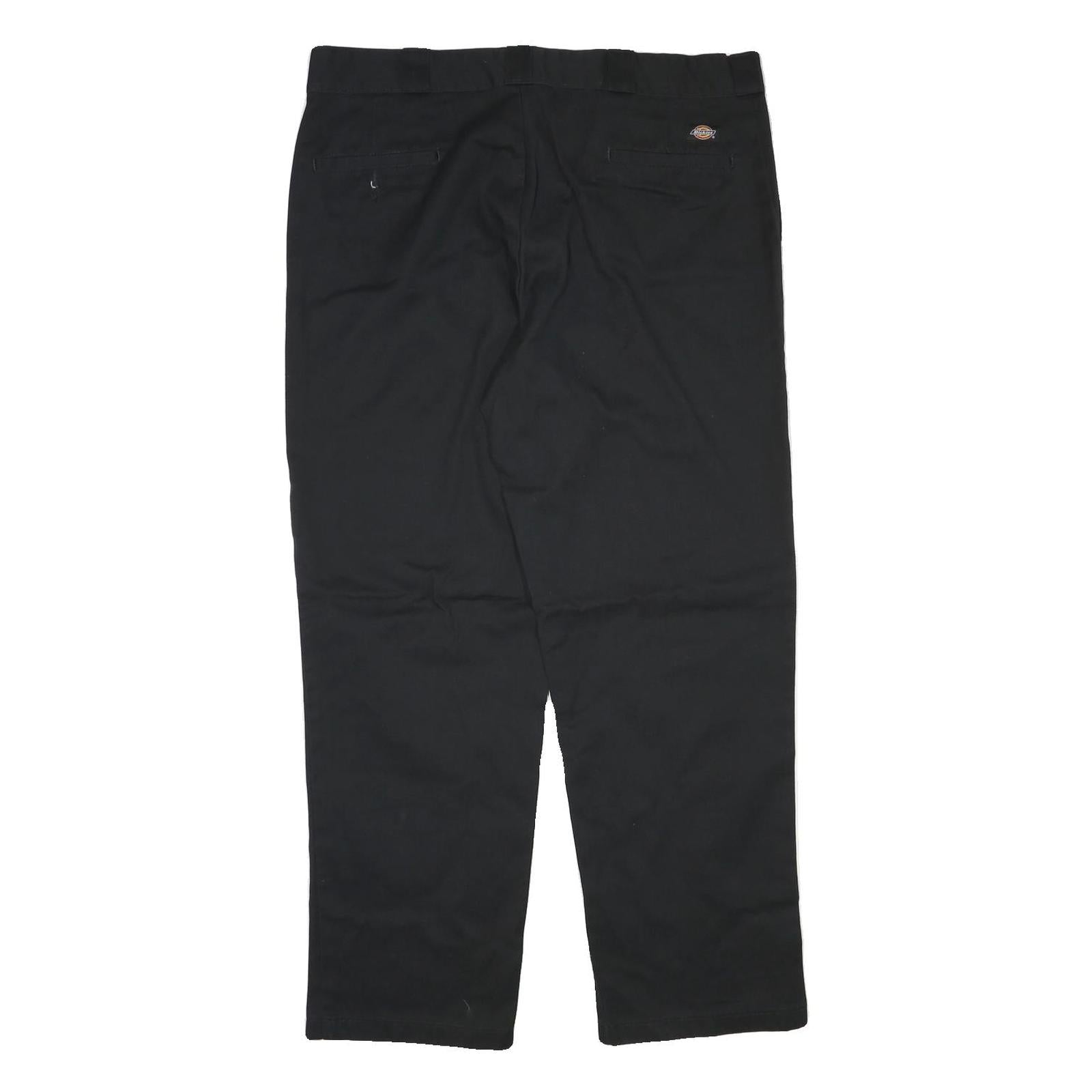 DICKIES Mens Cotton Blend Black Regular Fit Straight Leg Trousers W38 L30