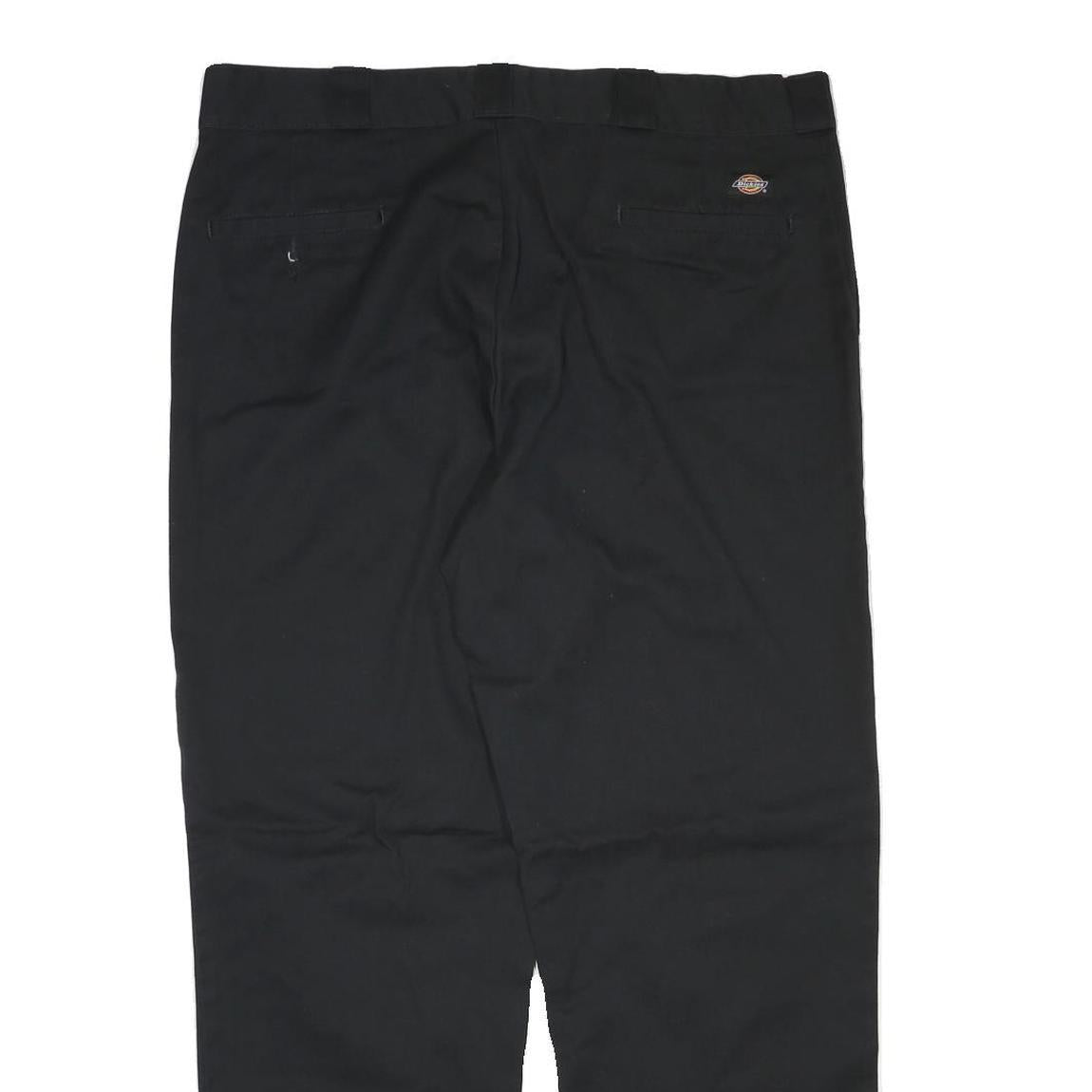 DICKIES Mens Cotton Blend Black Regular Fit Straight Leg Trousers W38 L30