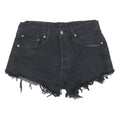LEVI'S Womens Black Denim Cut-Off Shorts S W28 Frayed Hem Casual Summer