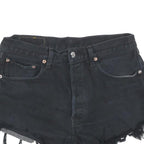 LEVI'S Womens Black Denim Cut-Off Shorts S W28 Frayed Hem Casual Summer