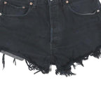 LEVI'S Womens Black Denim Cut-Off Shorts S W28 Frayed Hem Casual Summer