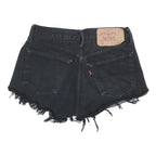 LEVI'S Womens Black Denim Cut-Off Shorts S W28 Frayed Hem Casual Summer