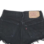 LEVI'S Womens Black Denim Cut-Off Shorts S W28 Frayed Hem Casual Summer