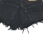 LEVI'S Womens Black Denim Cut-Off Shorts S W28 Frayed Hem Casual Summer