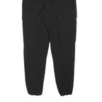 Womens Black Slim Fit Cargo Trousers Polyester Blend W28 L28 Zip Pockets