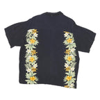 ISLANDER Mens Navy Blue Hawaiian Rayon Shirt XL Floral Tropical Summer Beach