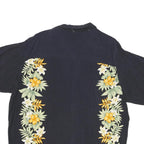 ISLANDER Mens Navy Blue Hawaiian Rayon Shirt XL Floral Tropical Summer Beach