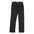 LEVI'S Womens Black Cotton Blend Slim Straight Trousers W26 L28 Zip Closure