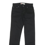 LEVI'S Womens Black Cotton Blend Slim Straight Trousers W26 L28 Zip Closure