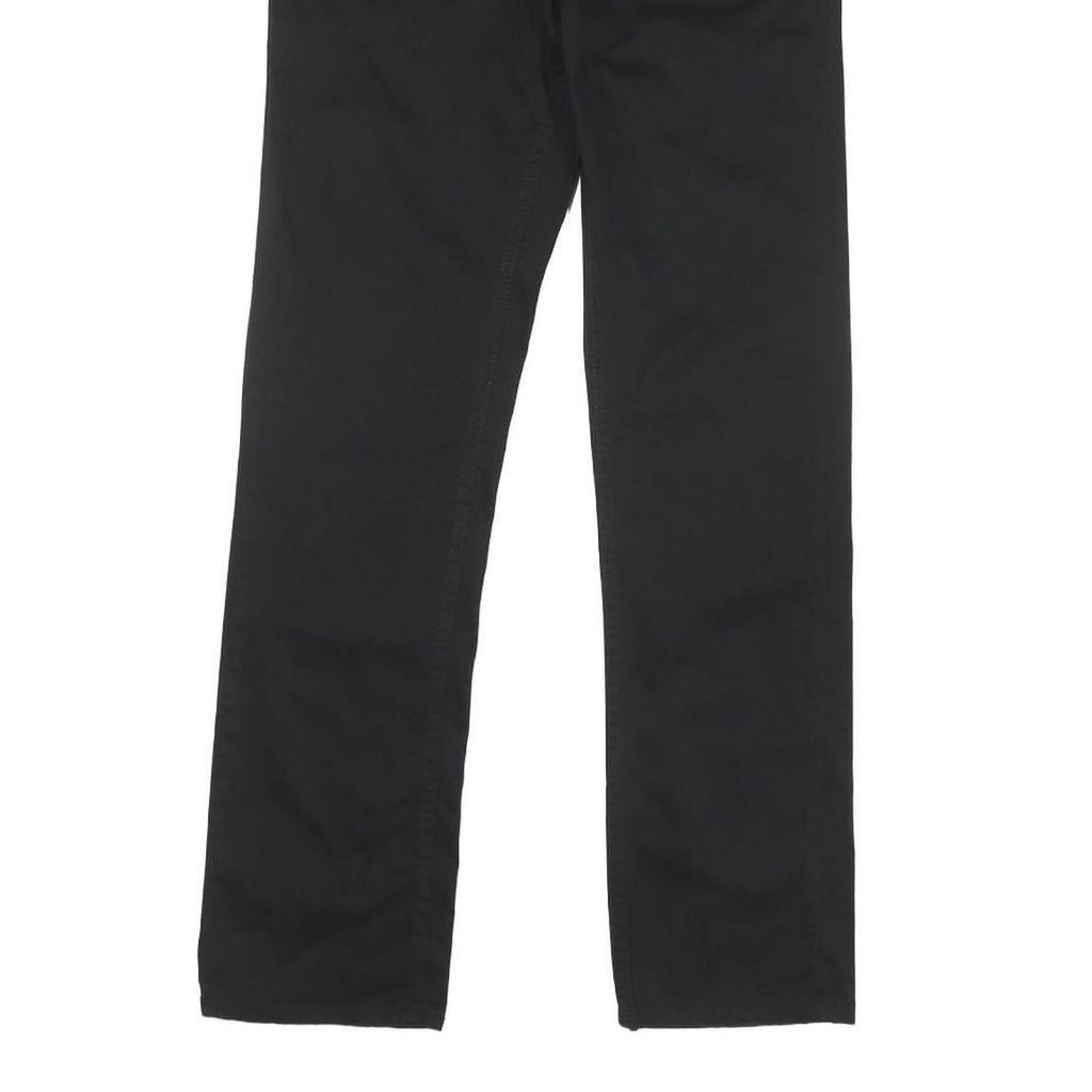 LEVI'S Womens Black Cotton Blend Slim Straight Trousers W26 L28 Zip Closure