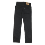 LEVI'S Womens Black Cotton Blend Slim Straight Trousers W26 L28 Zip Closure