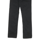 LEVI'S Womens Black Cotton Blend Slim Straight Trousers W26 L28 Zip Closure