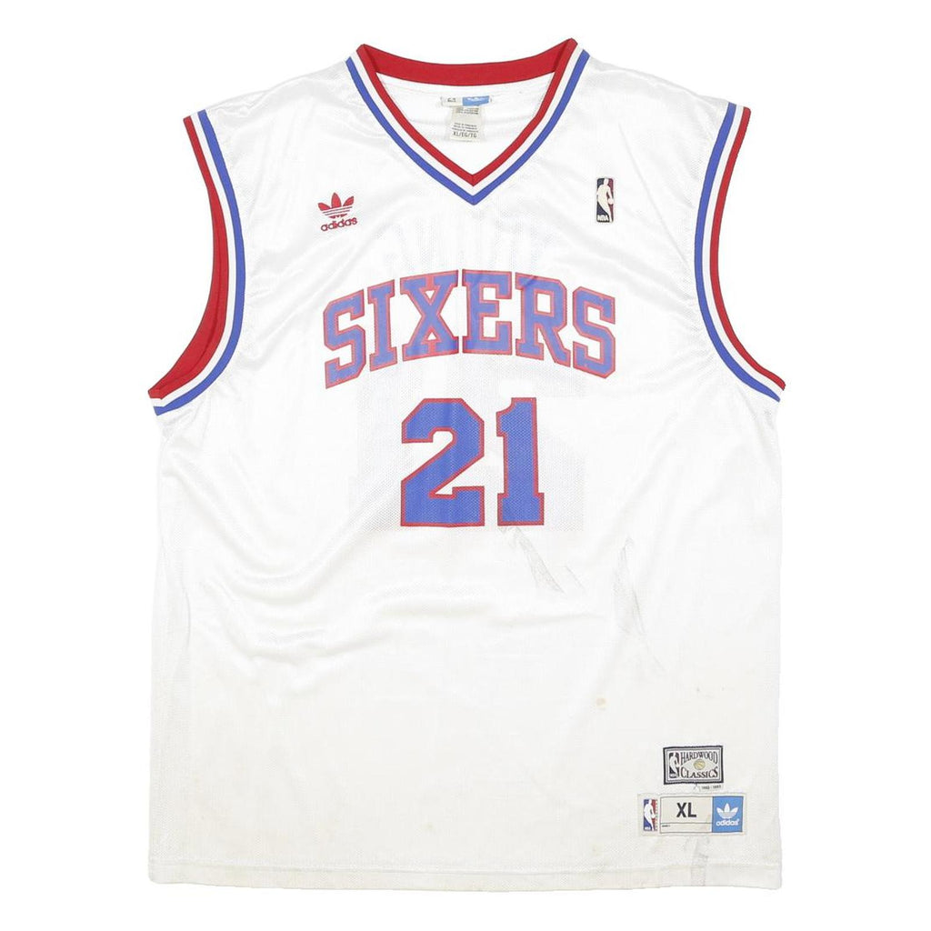 ADIDAS ORIGINALS Mens White Sixers 21 Young Basketball Jersey XL Sleeveless