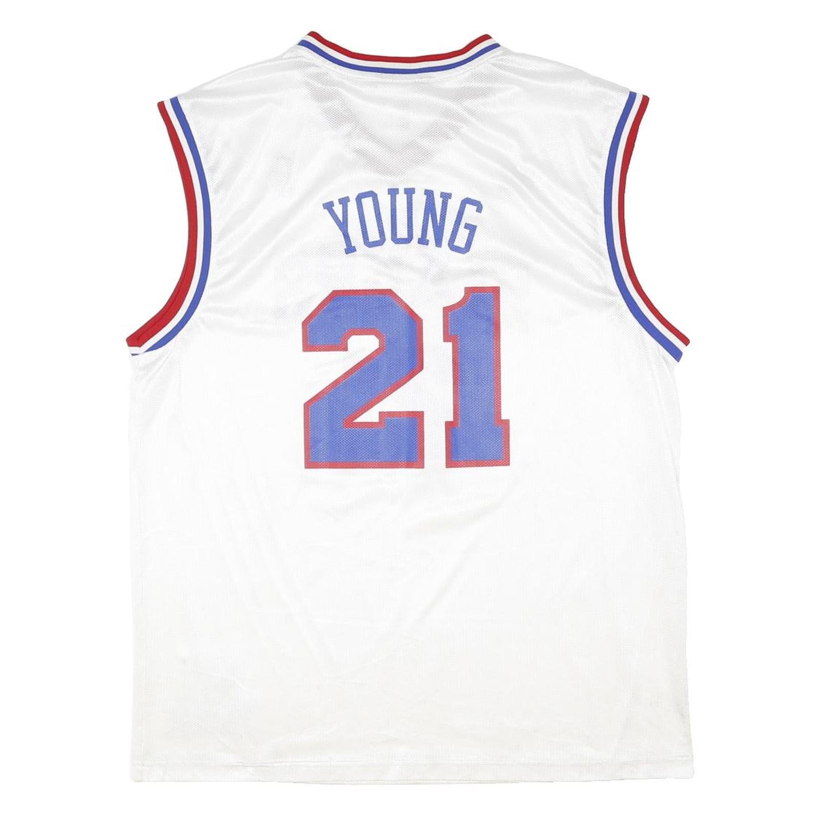 ADIDAS ORIGINALS Mens White Sixers 21 Young Basketball Jersey XL Sleeveless