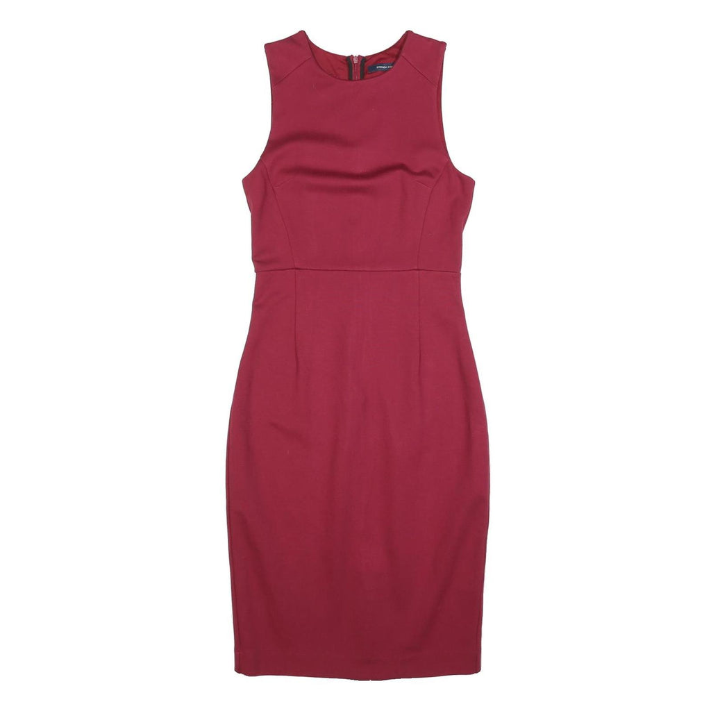 FRENCH CONNECTION Womens Red Fit & Flare Cotton Blend Sleeveless Knee Length