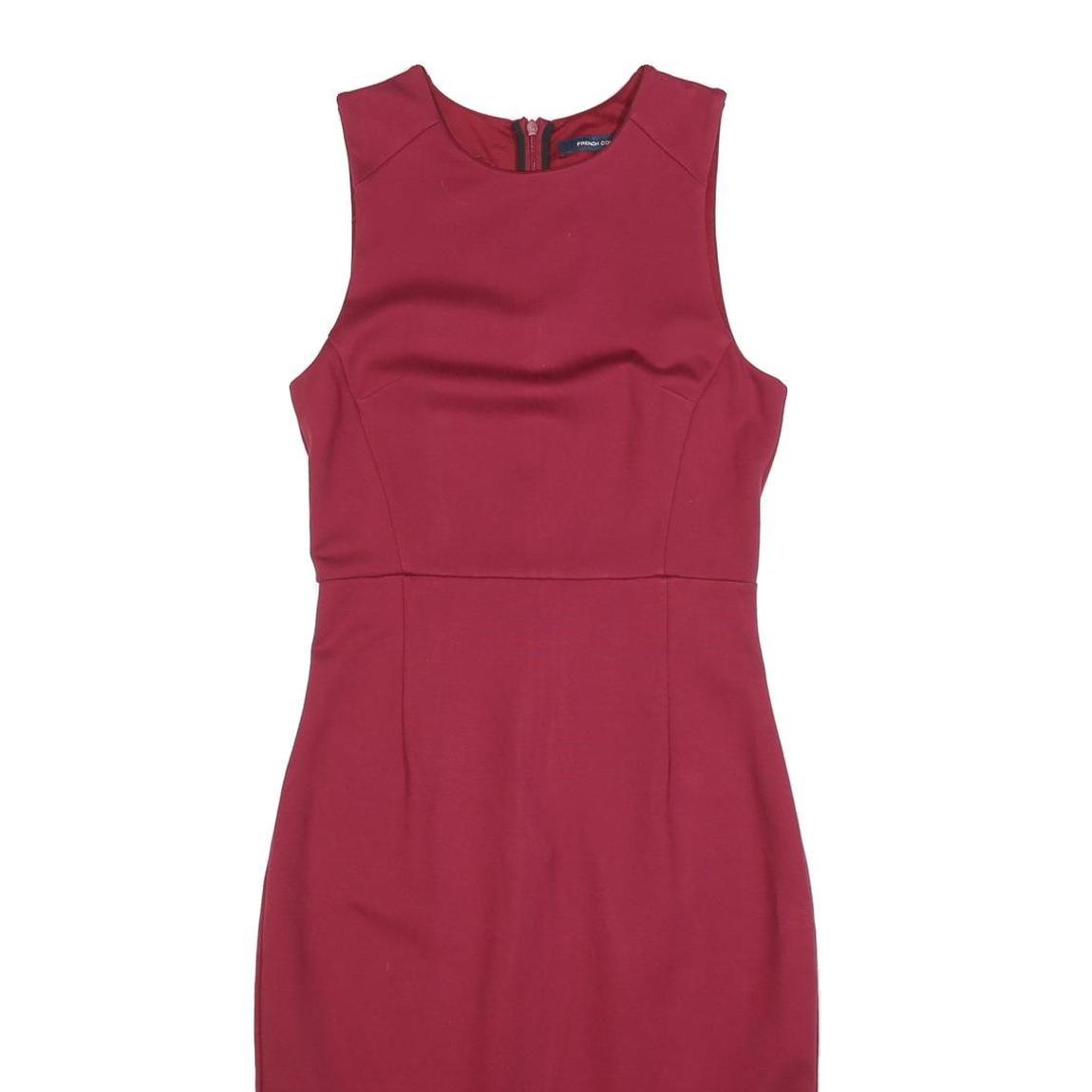 FRENCH CONNECTION Womens Red Fit & Flare Cotton Blend Sleeveless Knee Length