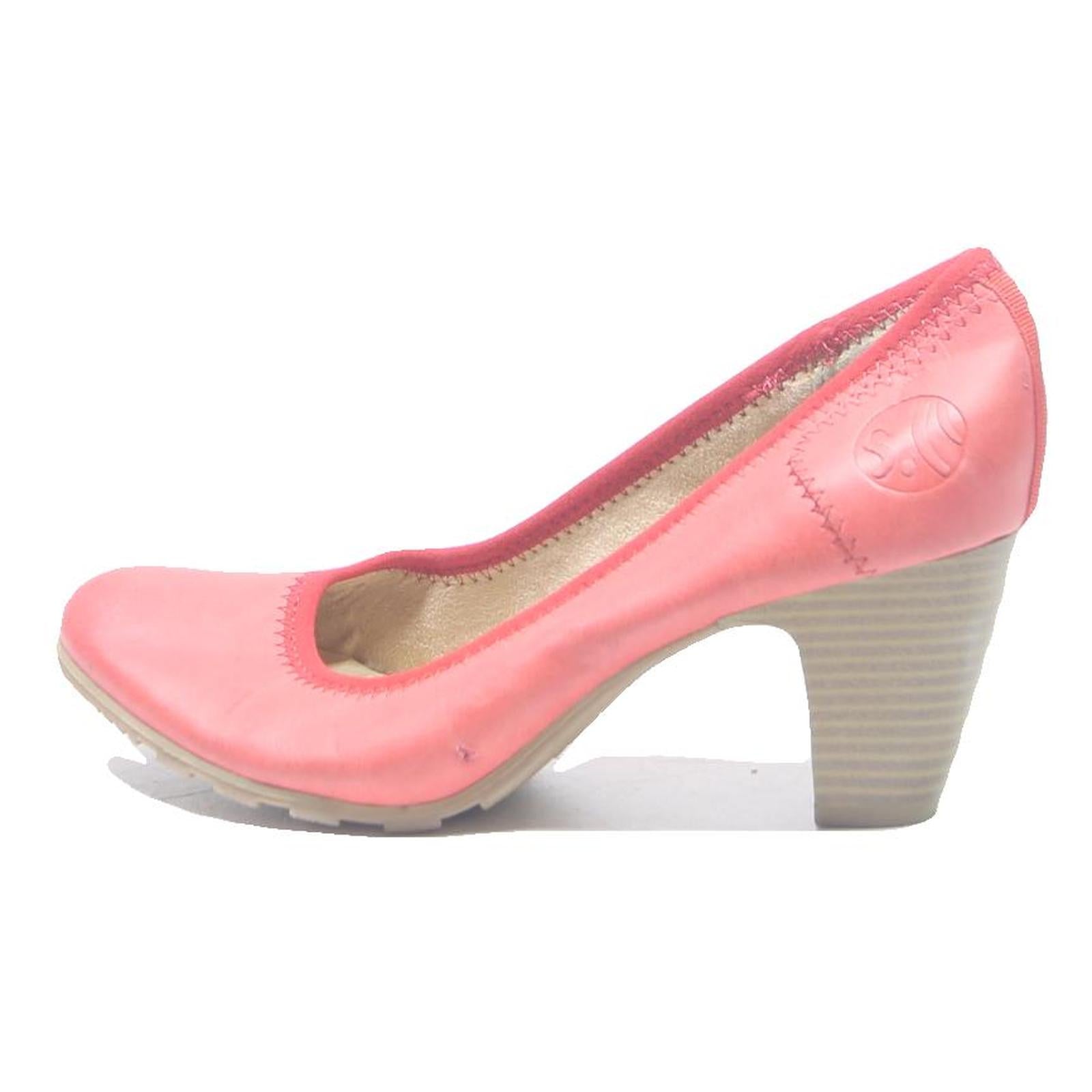 S.OLIVER Womens Coral Pink Heeled Court Shoes Polyester UK 6 Comfort Stylish