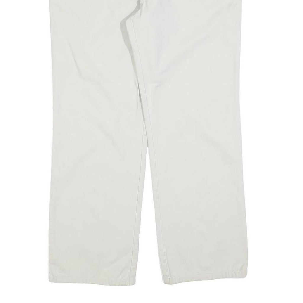 LEE COOPER Mens Cotton Blend White Regular Straight Trousers W36 L30 Casual Zip