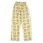 Womens Cream African Tribal Art Regular Leg Trousers W22 L30 Lightweight Summer