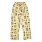 Womens Cream African Tribal Art Regular Leg Trousers W22 L30 Lightweight Summer