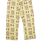 Womens Cream African Tribal Art Regular Leg Trousers W22 L30 Lightweight Summer