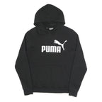 PUMA Womens Black Hoodie UK 16 Cotton Blend Pullover Casual Sweatshirt