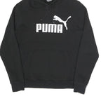 PUMA Womens Black Hoodie UK 16 Cotton Blend Pullover Casual Sweatshirt