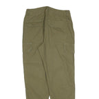 RIVER ISLAND Womens Cotton Blend Slim Khaki Green Cargo Trousers W26 L28 Elastic