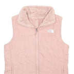 THE NORTH FACE Womens Pink Sleeveless Reversible Fleece Jacket M Polyester Zip