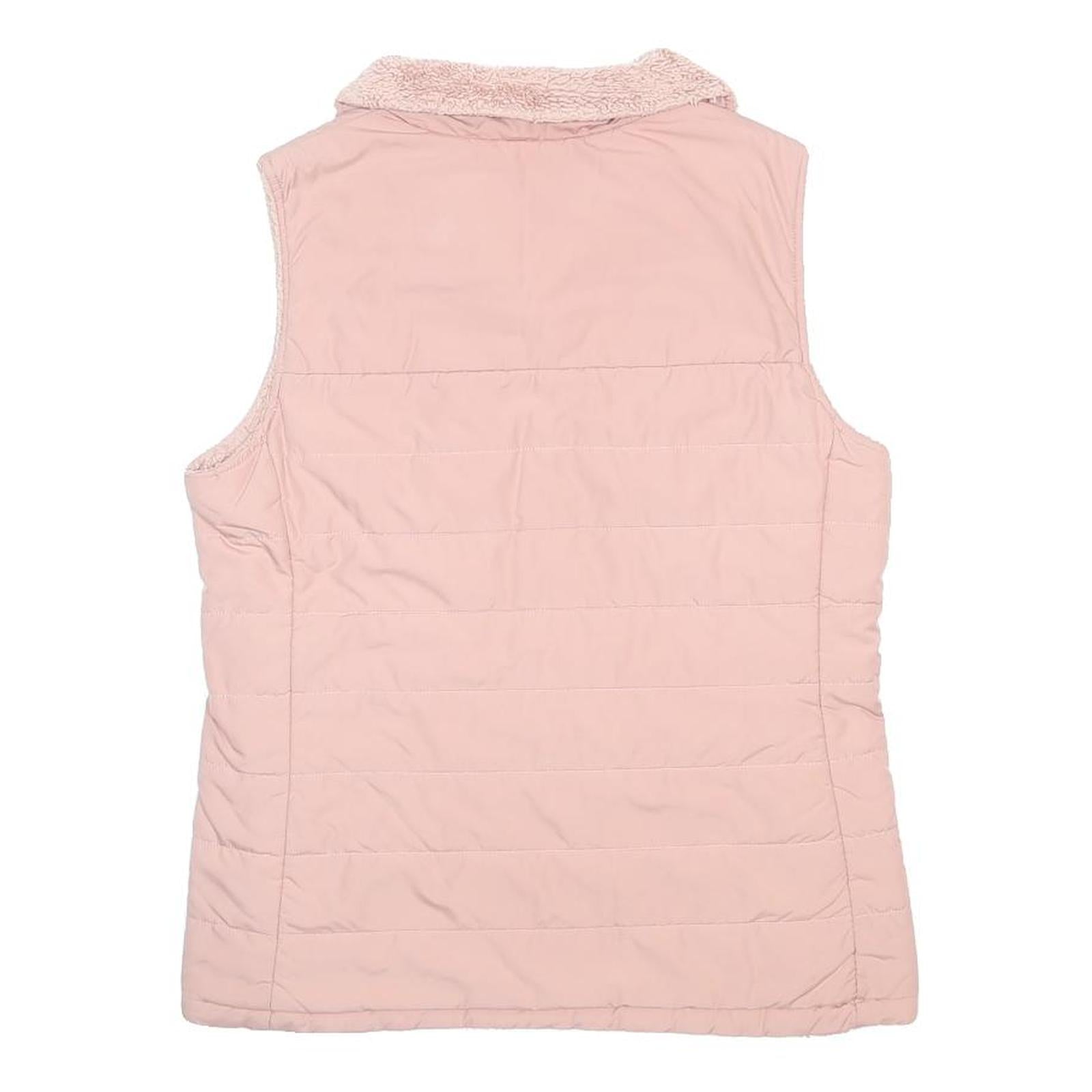 THE NORTH FACE Womens Pink Sleeveless Reversible Fleece Jacket M Polyester Zip